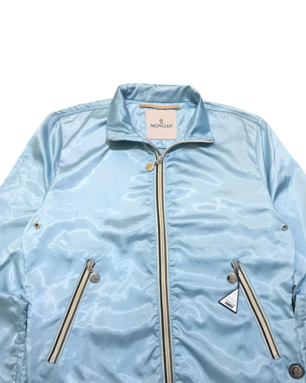 SS01/02 Moncler Light Blue Satin Bomber windbreaker Jacket