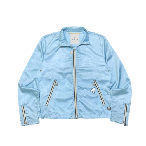 SS01/02 Moncler Light Blue Satin Bomber windbreaker Jacket